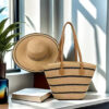 Seaside Vacation Sun Protection Straw Hat Bag Set
