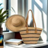 Seaside Vacation Sun Protection Straw Hat Bag Set